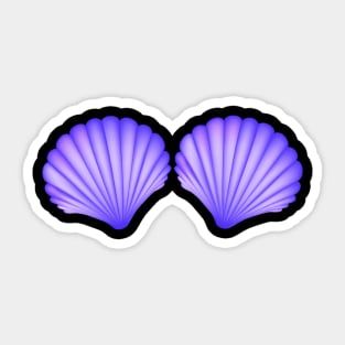 Purple Violet Mermaid Shell Bra - Mermaid Sea Shell Bra Costume Tops Sticker